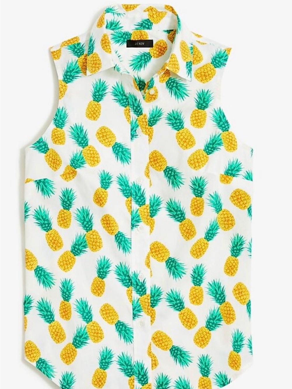 J. Crew Factory - Classic Pineapple-Print Sleeveless button down shirt